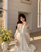 Shoulder Cut Chiffon Dress QAZ0059