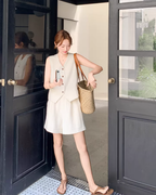 Linen V-neck Vest / Shorts QAZ0090