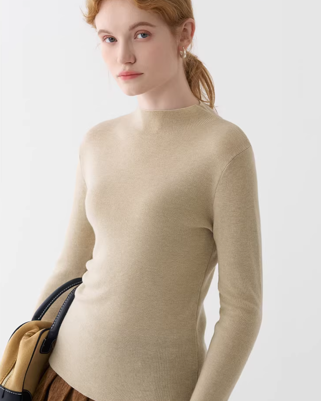 Mock Neck Knit Top JIU0034