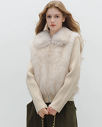 Fur Vest Docking Knit Zip BBG0003