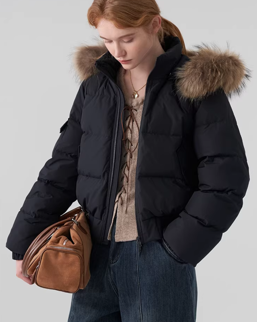 Fur Hood Down Jacket JIU0030