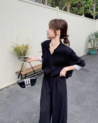 Knee-Neck Sweat Tops / Wide Pants QAZ0033