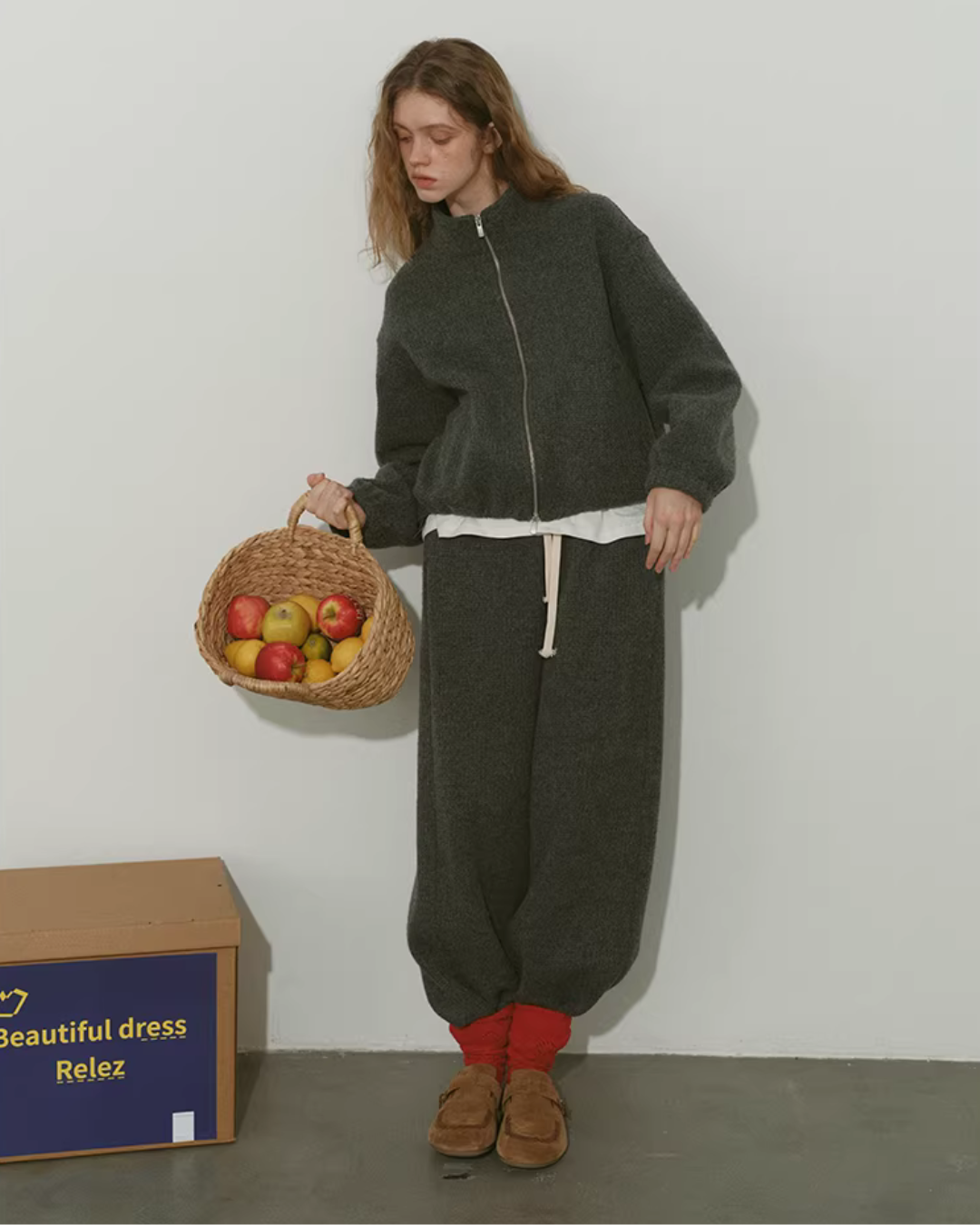 Loose Double-Zip Jacket / Wide Pants RLZ0019