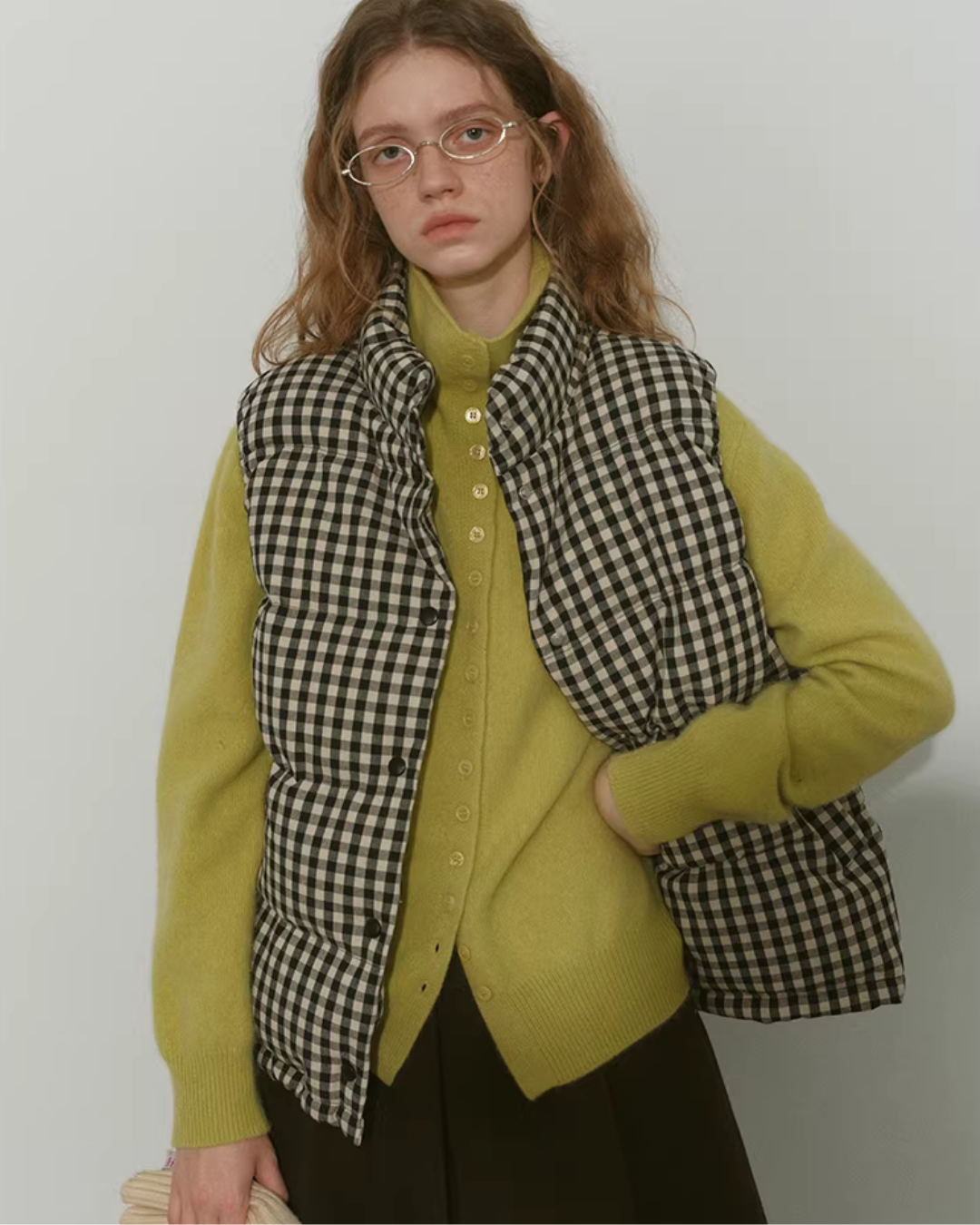 Wool Half-Turtleneck Knit Cardigan RLZ0013