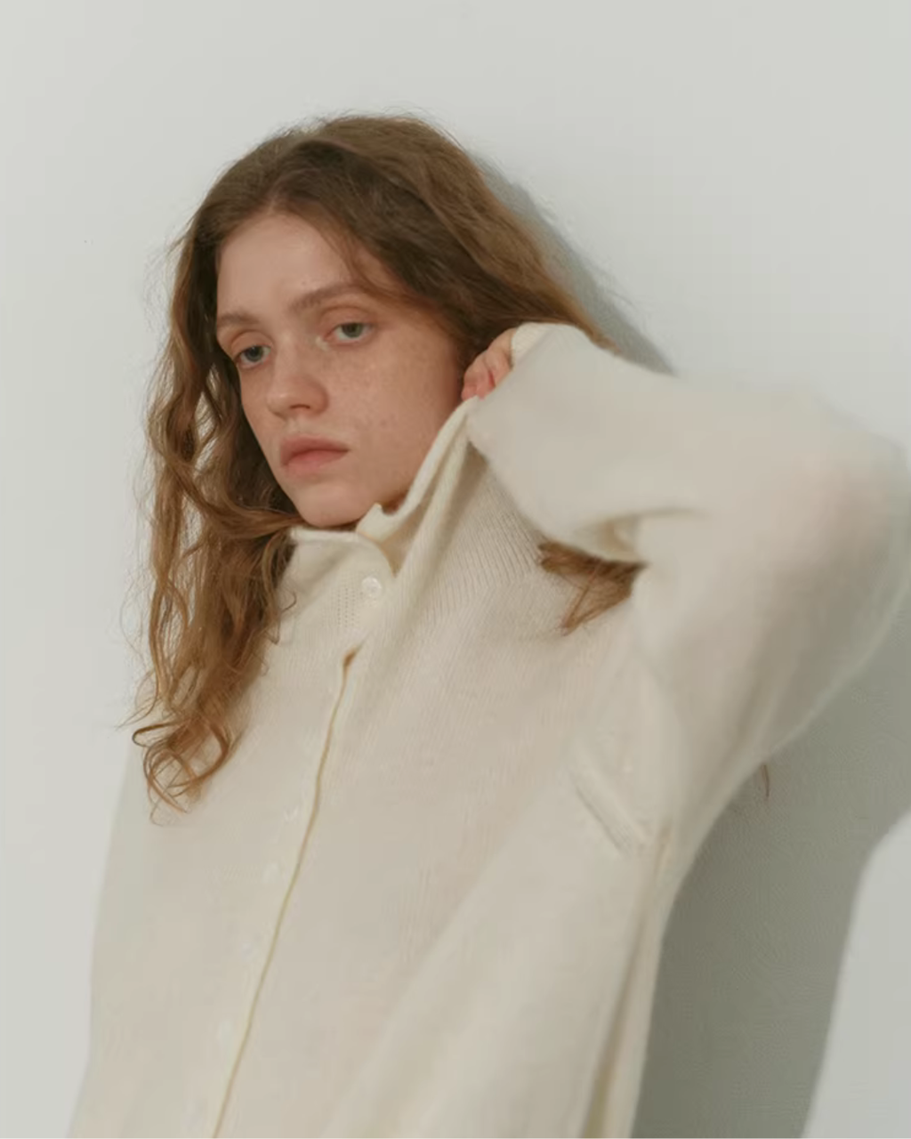 Wool Half-Turtleneck Knit Cardigan RLZ0013