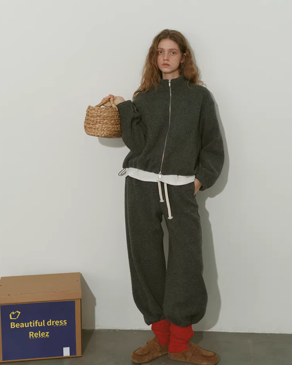 Loose Double-Zip Jacket / Wide Pants RLZ0019