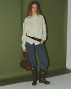 Wool Half-Turtleneck Knit Cardigan RLZ0013