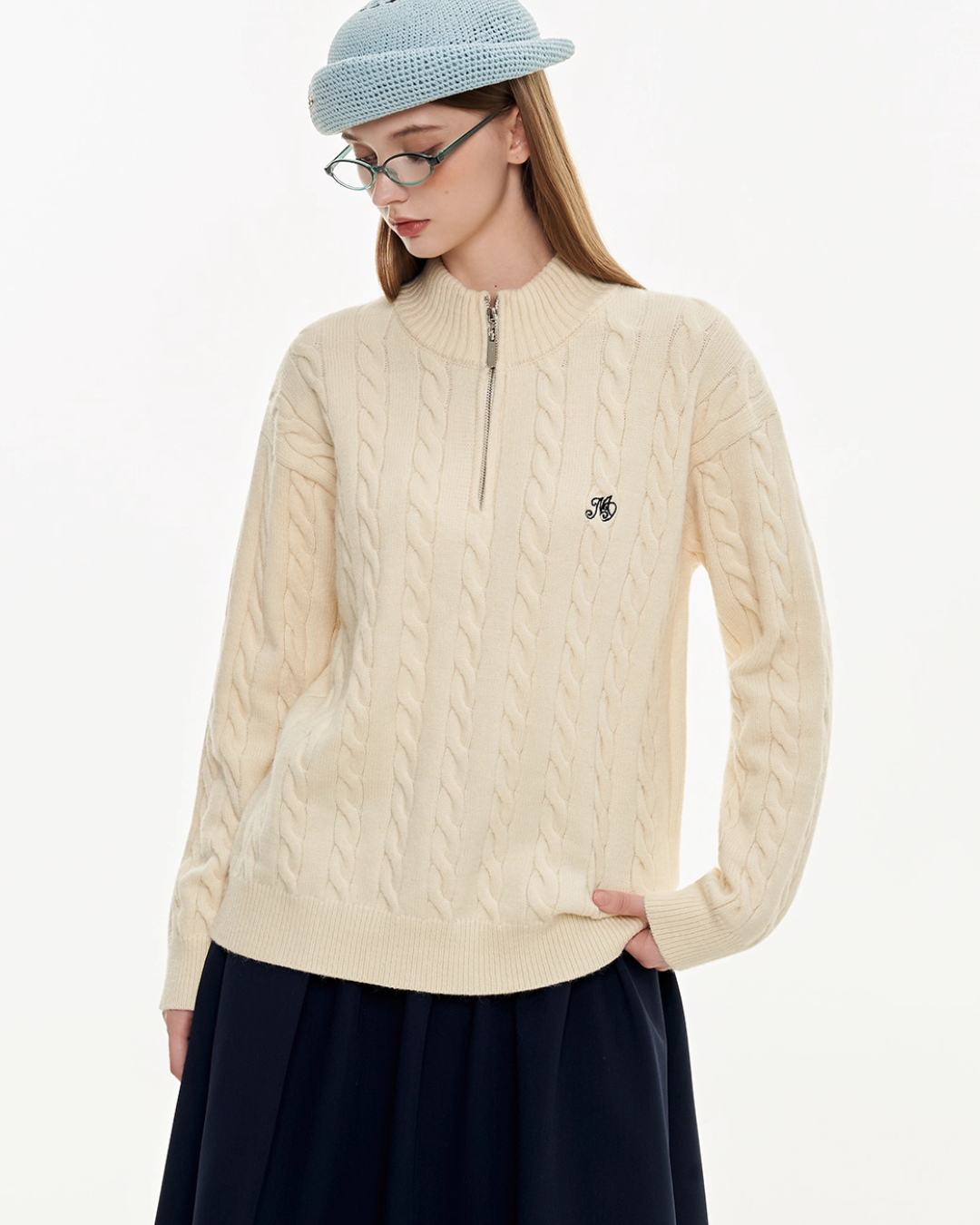 Half-Zip Knit Top MDB0022