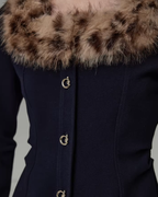 Fur Collar Slim Short Top UNS0040