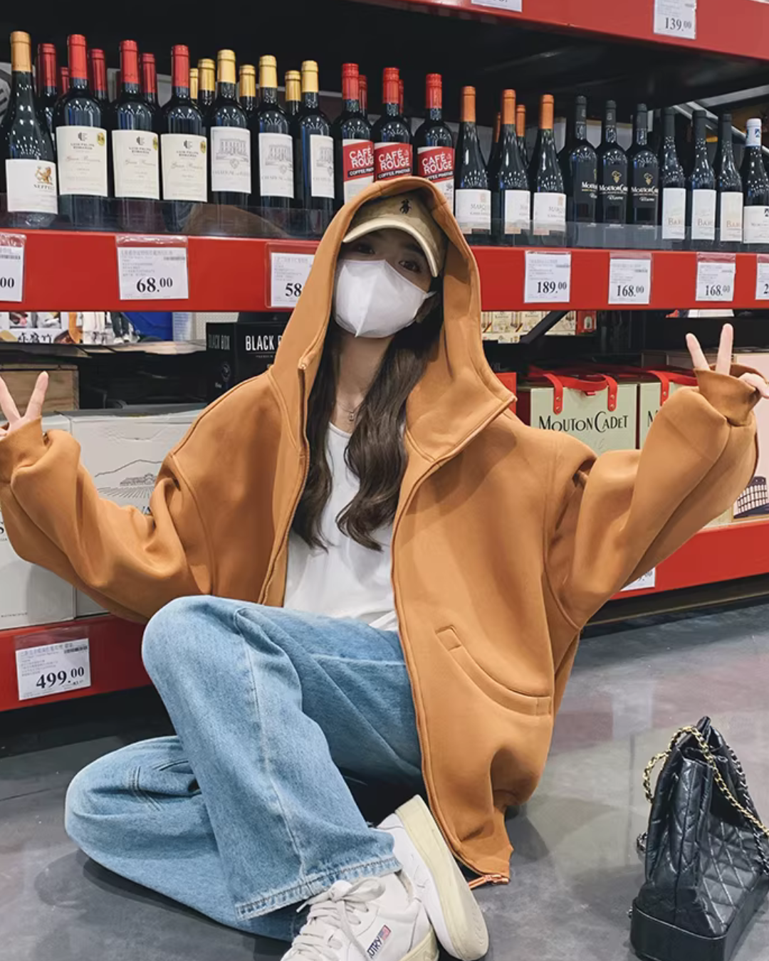 Oversized Zip-Up Hoodie QAZ0030