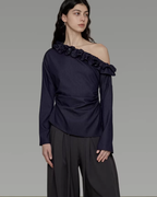 Lace Collar Off-Shoulder Top UNS0021