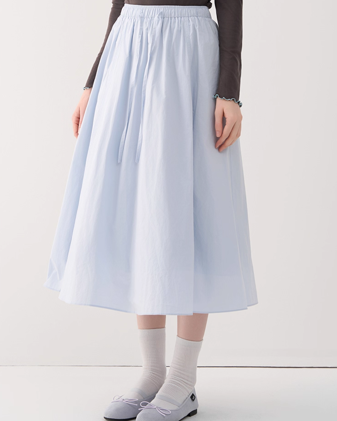 Blue Floral Half Length Skirt JIU0011