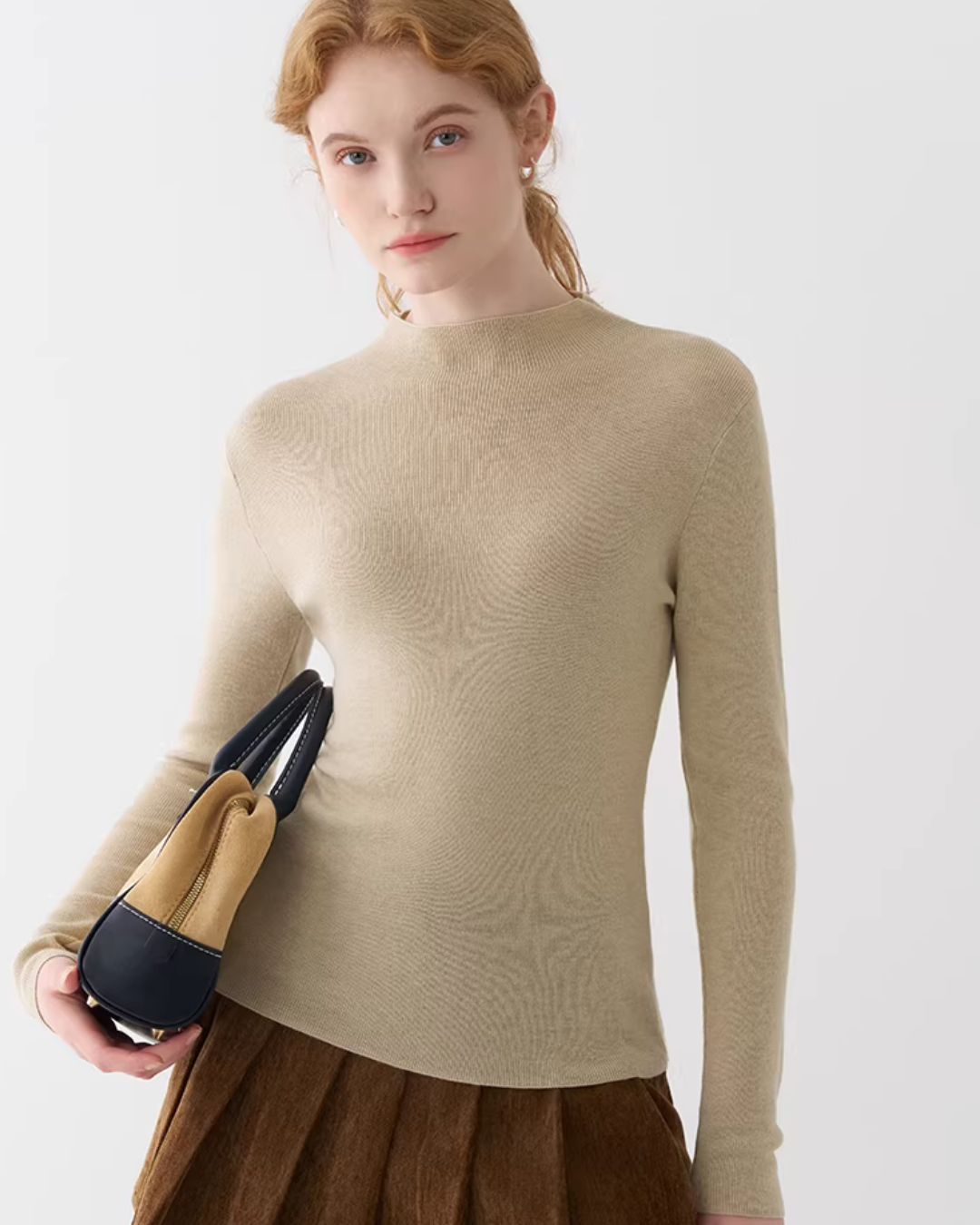 Mock Neck Knit Top JIU0034