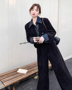 Denim Layered Style Jacket / Wide Pants QAZ0003