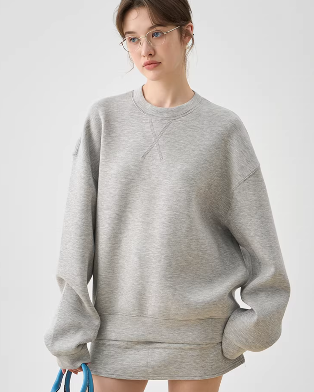 Sweatshirt Long-Sleeve Top / Mini Skirt JIU0025