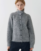 Stand Collar Knit Cardigan JIU0001