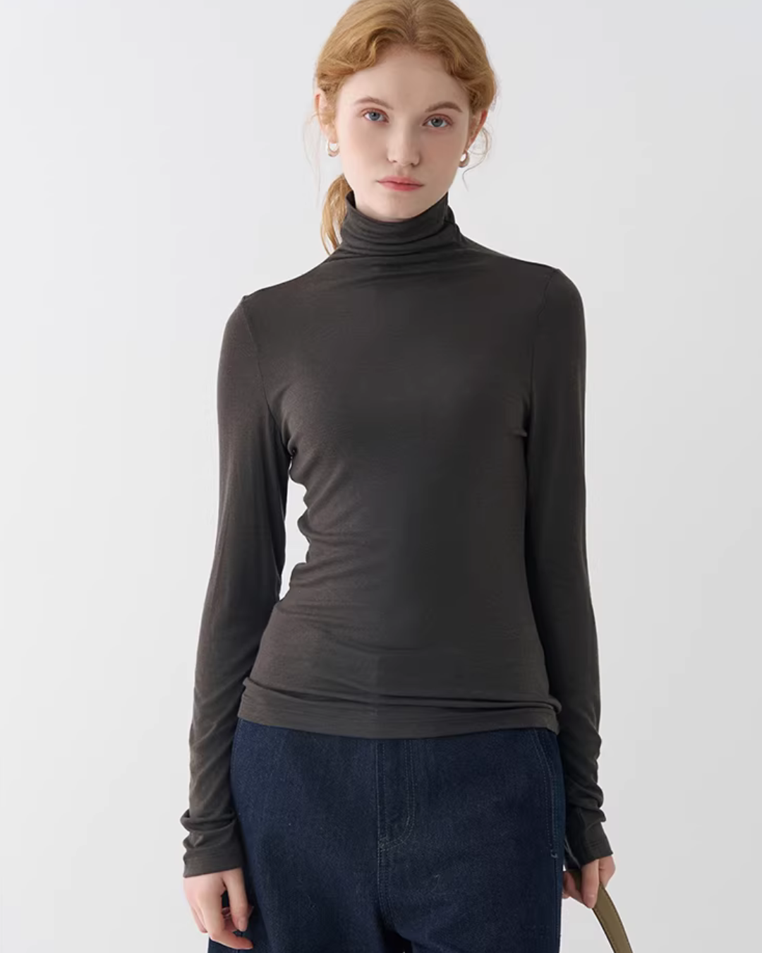 High Neck Long Sleeve Top JIU0040