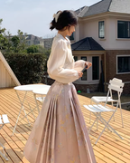 China Floral Embroidered Blouse / China-Style Long Skirt QAZ0050