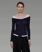Off-Shoulder Knit Top UNS0025