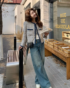 Gold Button Tweed Jacket QAZ0045