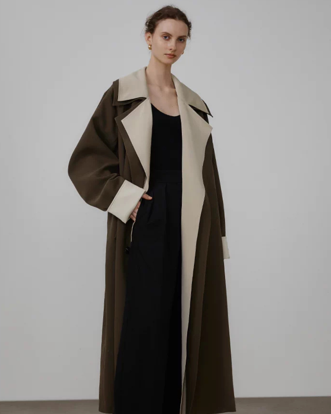 Color Block Trench Coat UNS0020