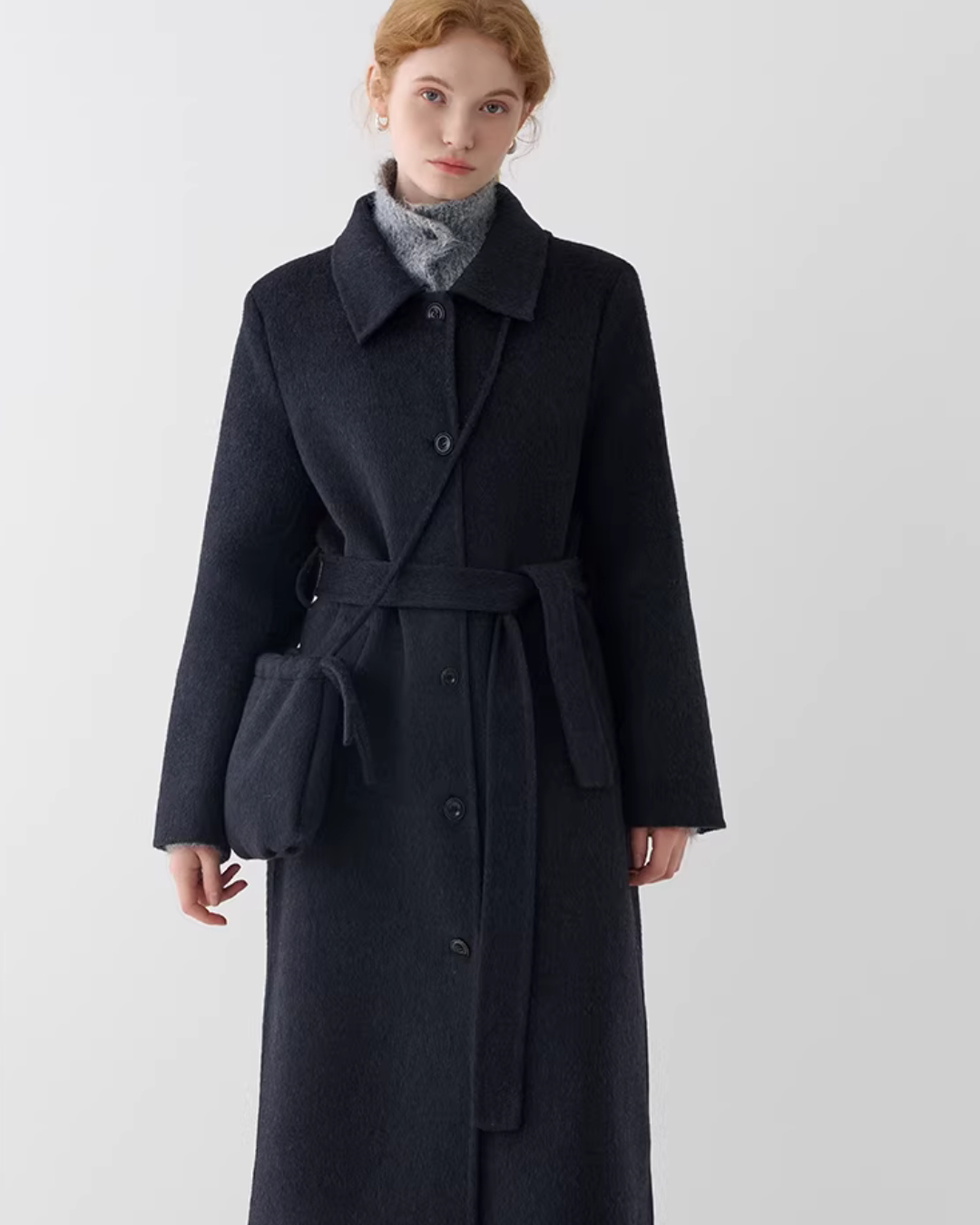 Wool Long Belted Coat JIU0038