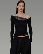 Off-Shoulder Knit Top UNS0018