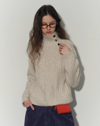 Asymmetrical Loose Cable Knit RLZ0018