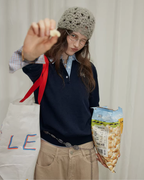 Shirt-Layered Style Knit Top RLZ0008