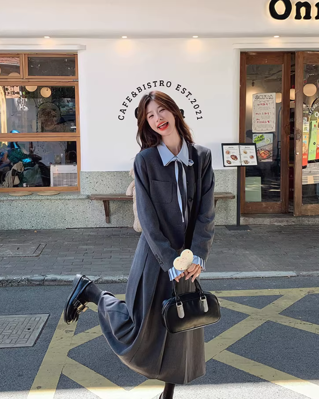 Classic Jacket / Pleated Skirt / Ribbon Tie Shirt QAZ0016