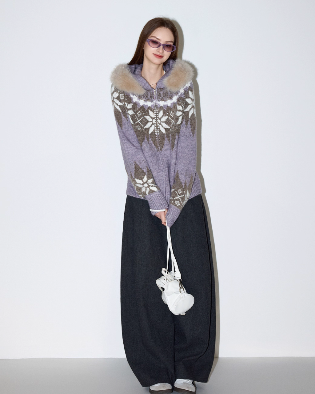 Fur Collar Nordic Knit Jacket MDB0005