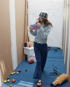 Retro Blue Wide Denim Pants RLZ0009