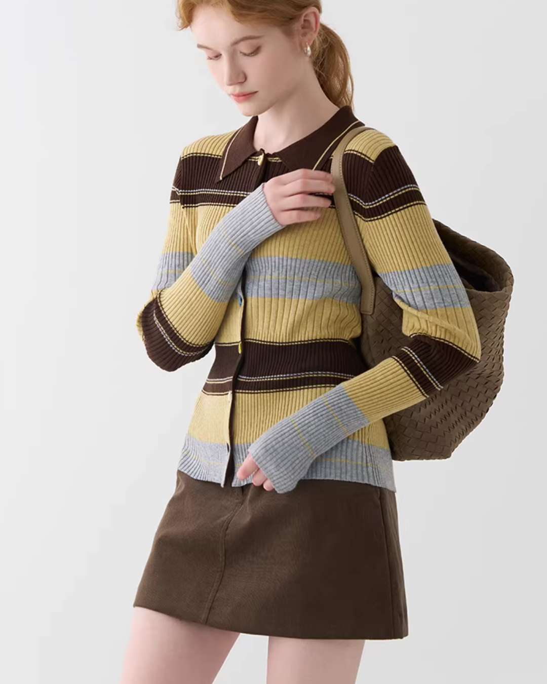 Retro Color Striped Knit JIU0035