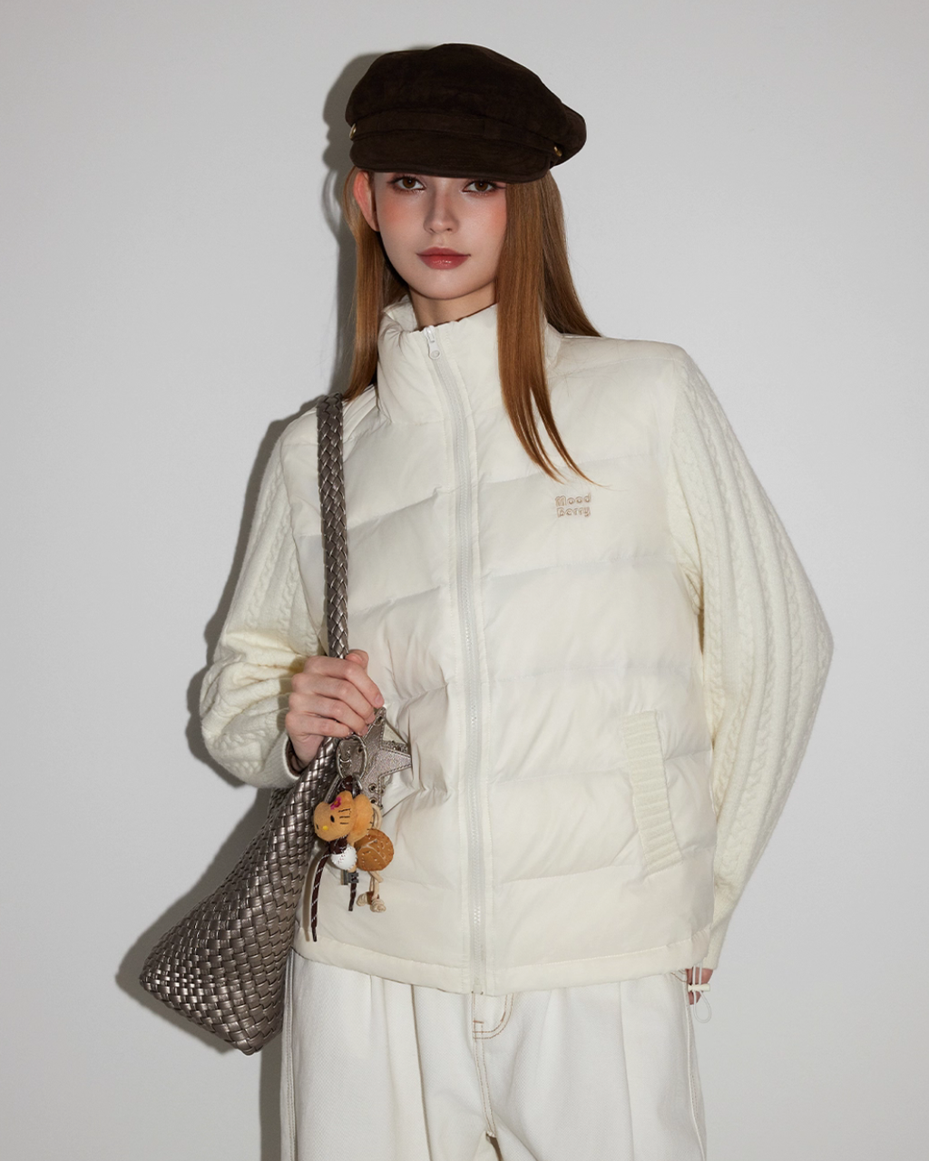 Stand Collar Knit Down Jacket MDB0015