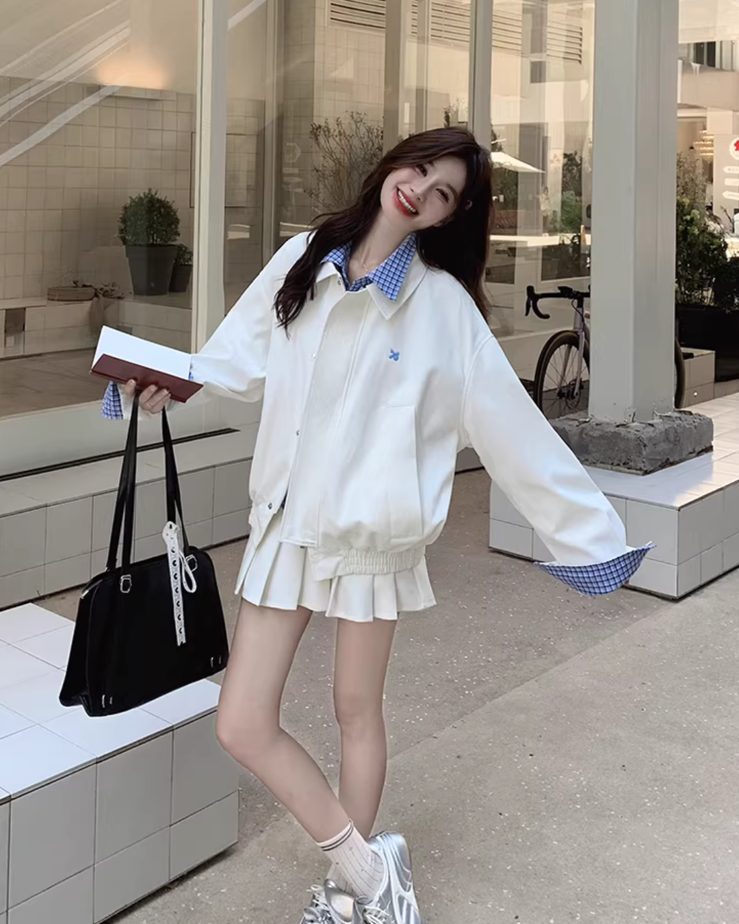 Check Fake Layered Jacket QAZ0070