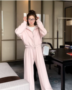 Pastel Pink Zip Hoodie / Sweatpants QAZ0014