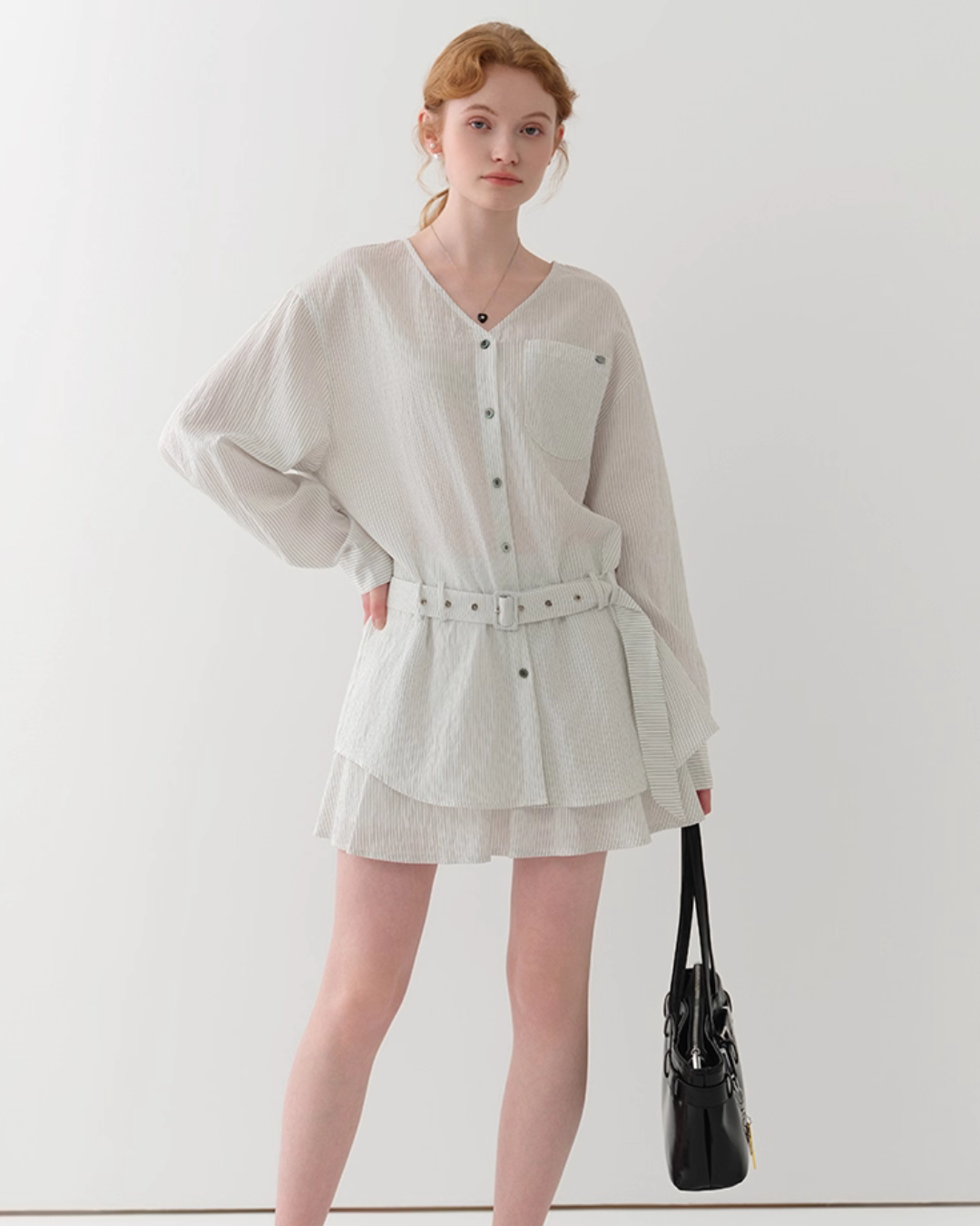 Striped Long-Sleeve Shirt JIU0004