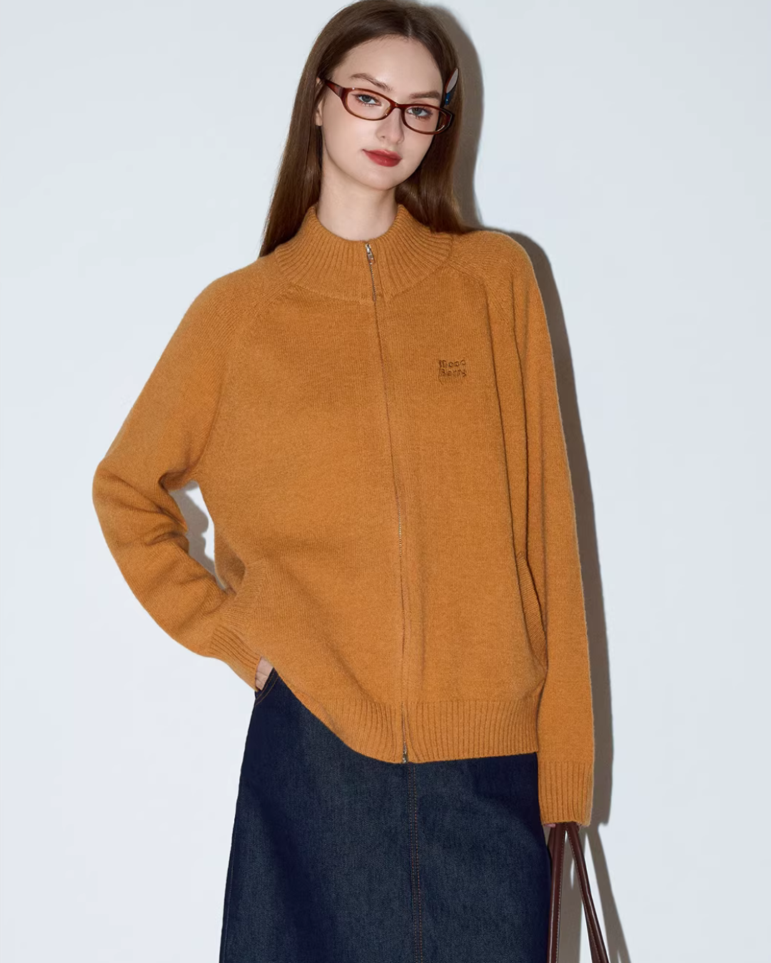 Double-Zip Stand Collar Knit MDB0033