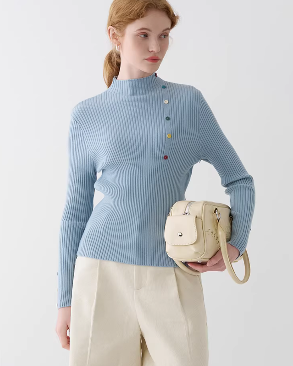 Multi-Button Rib Knit Top JIU0046