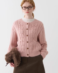 Ribbon Round Neck Knit Cardigan JIU0044