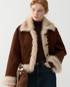 High-Neck Suede Mustang Coat JIU0027