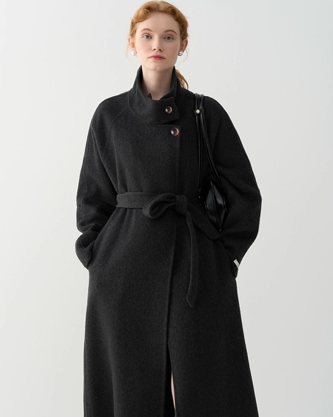 Stand Neck Wool Coat JIU0013
