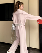 Pastel Pink Zip Hoodie / Sweatpants QAZ0014