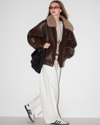 Fur Collar Leather Jacket MDB0012