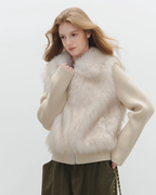 Fur Vest Docking Knit Zip BBG0003