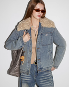 Fleece Collar Denim Jacket MDB0023