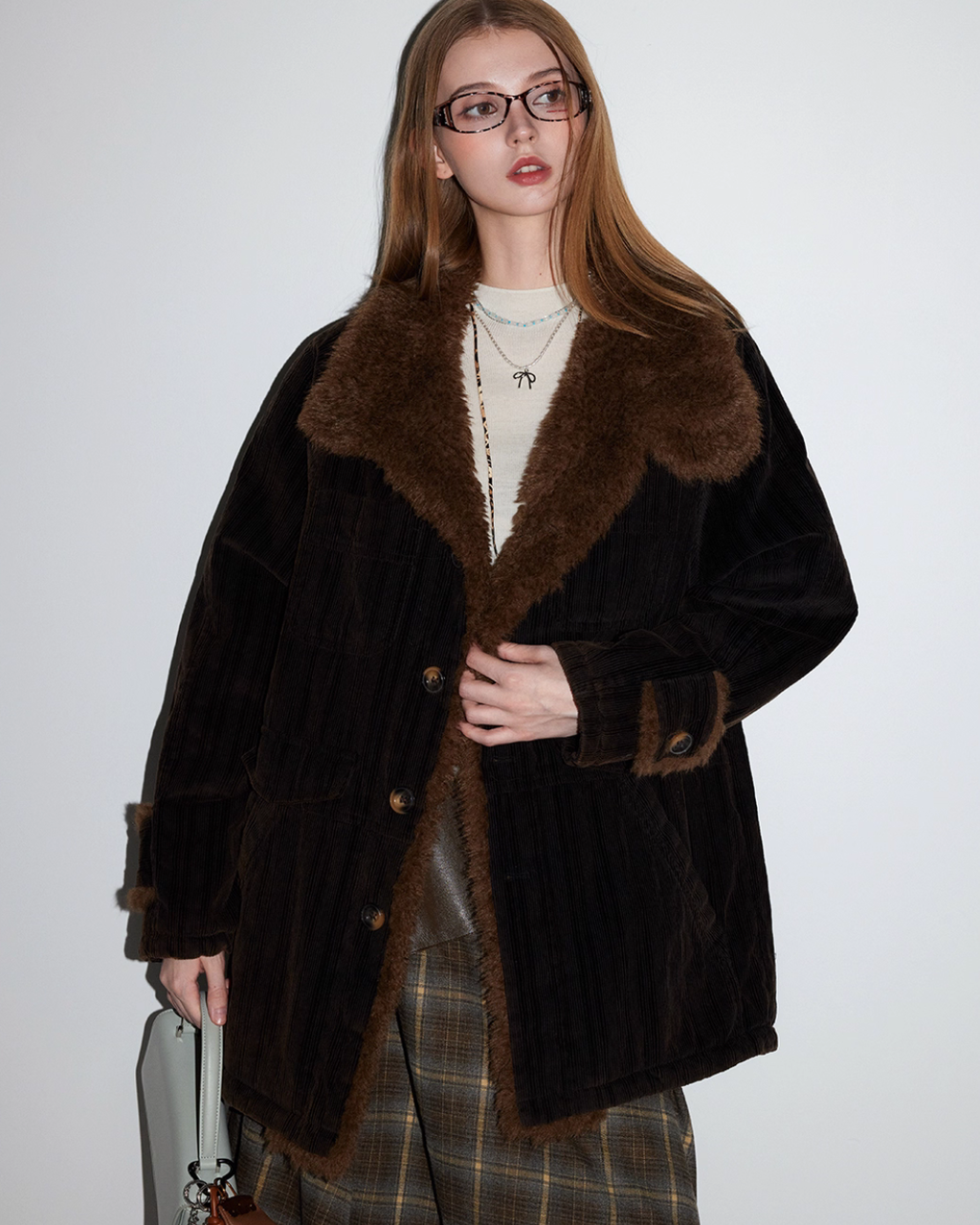 Fur Collar Corduroy Coat MDB0013