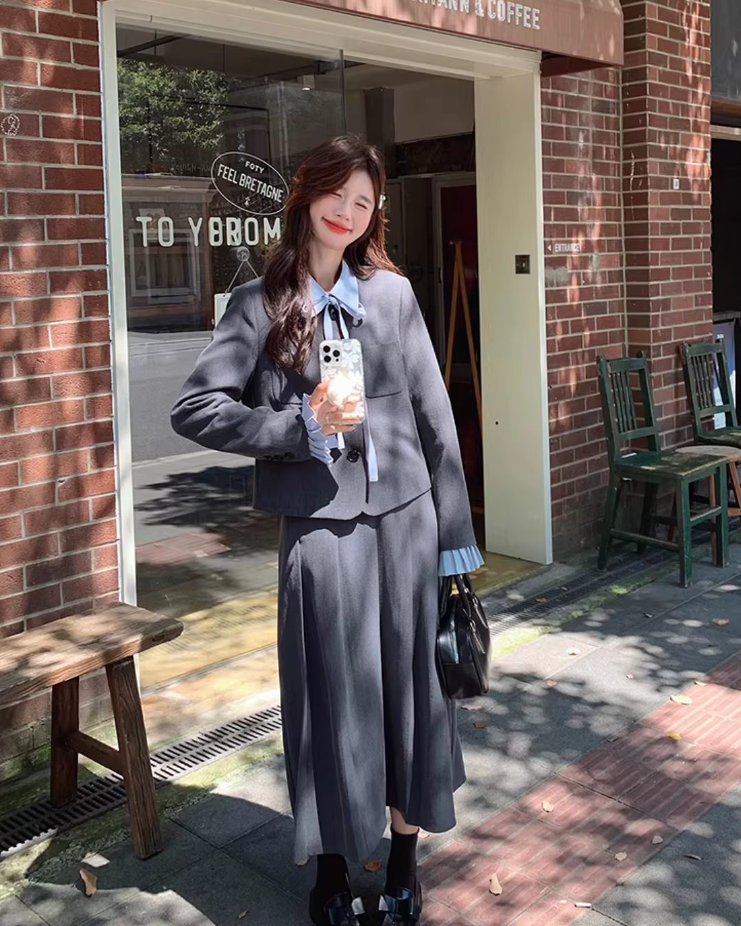 Classic Jacket / Pleated Skirt / Ribbon Tie Shirt QAZ0016