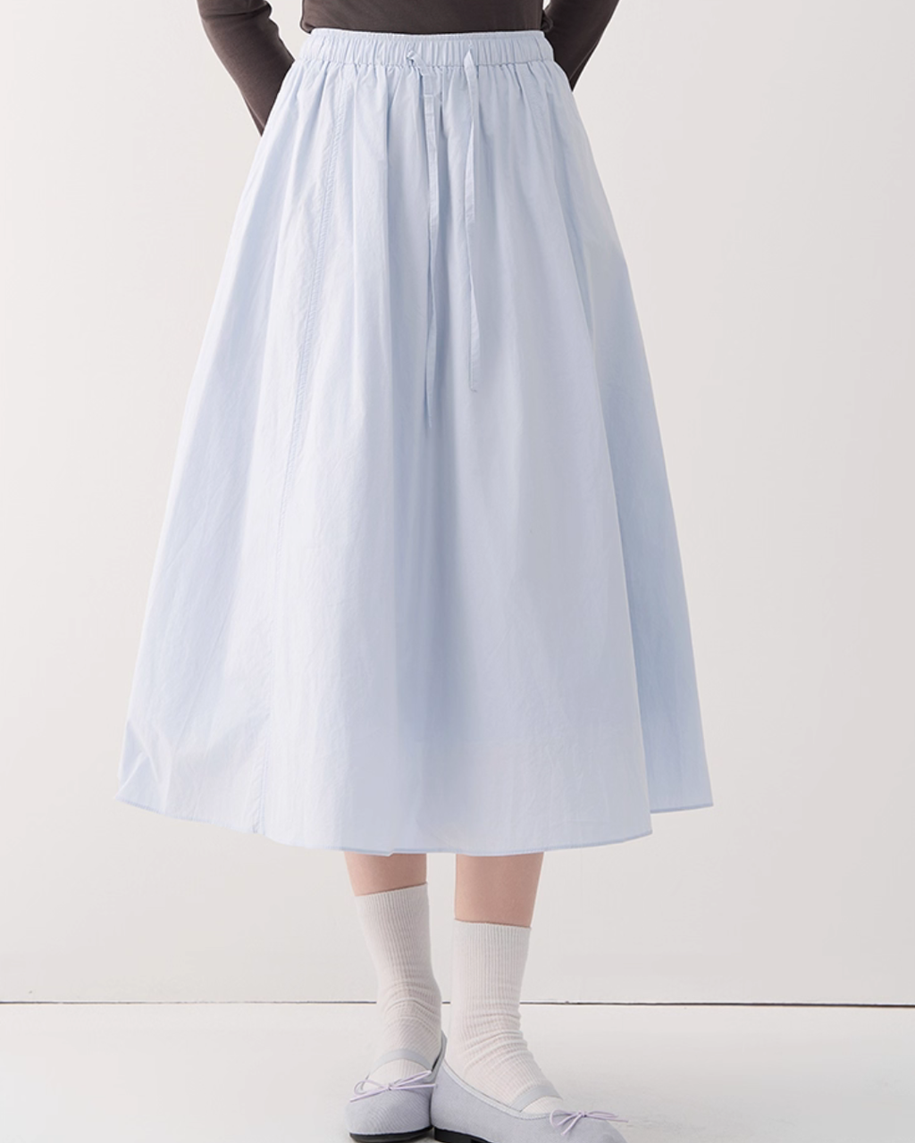 Blue Floral Half Length Skirt JIU0011