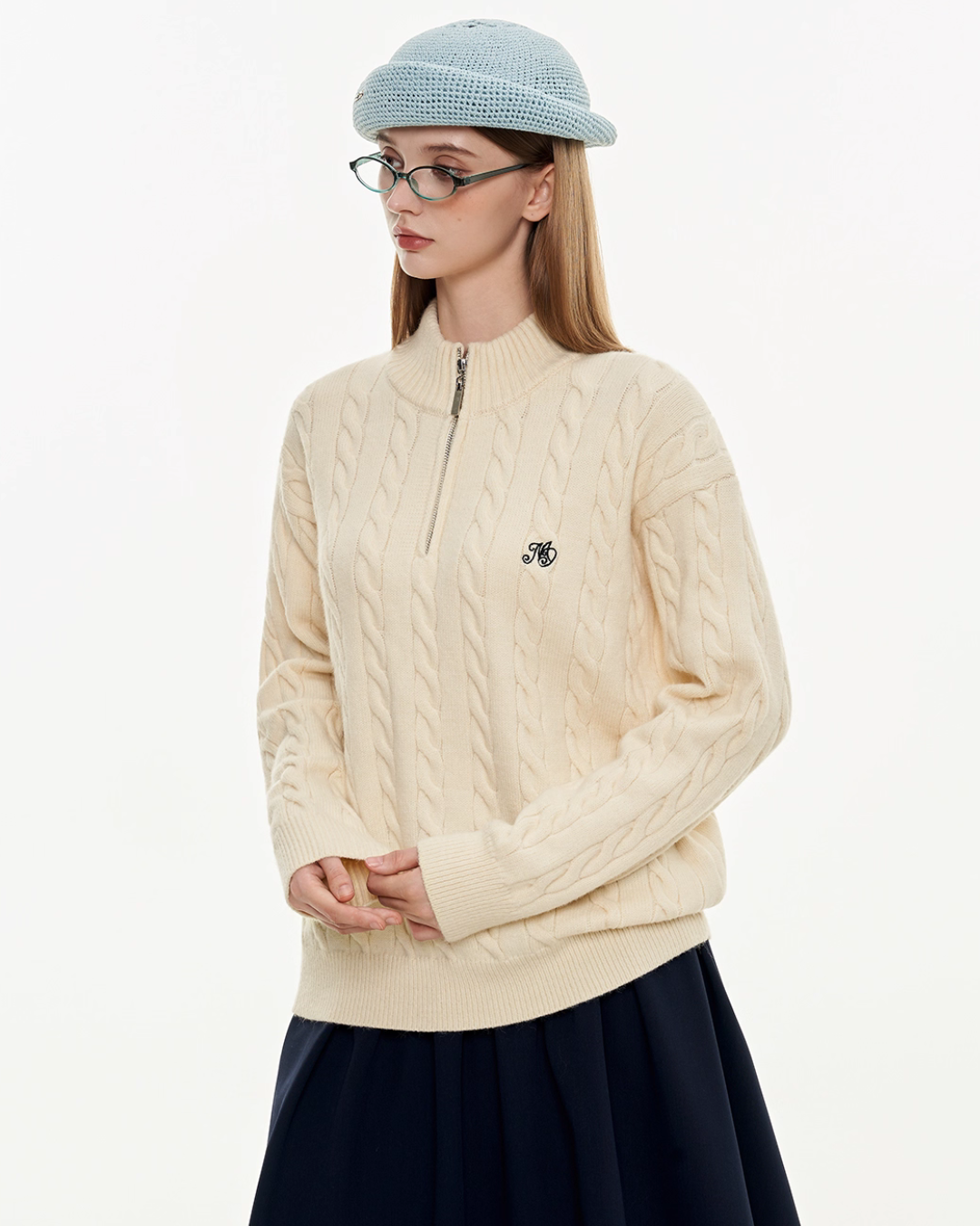 Half-Zip Knit Top MDB0022